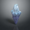 Shiny Blue Purple Gradient Geometric Polyhedron on Dark Background With Smooth Reflection